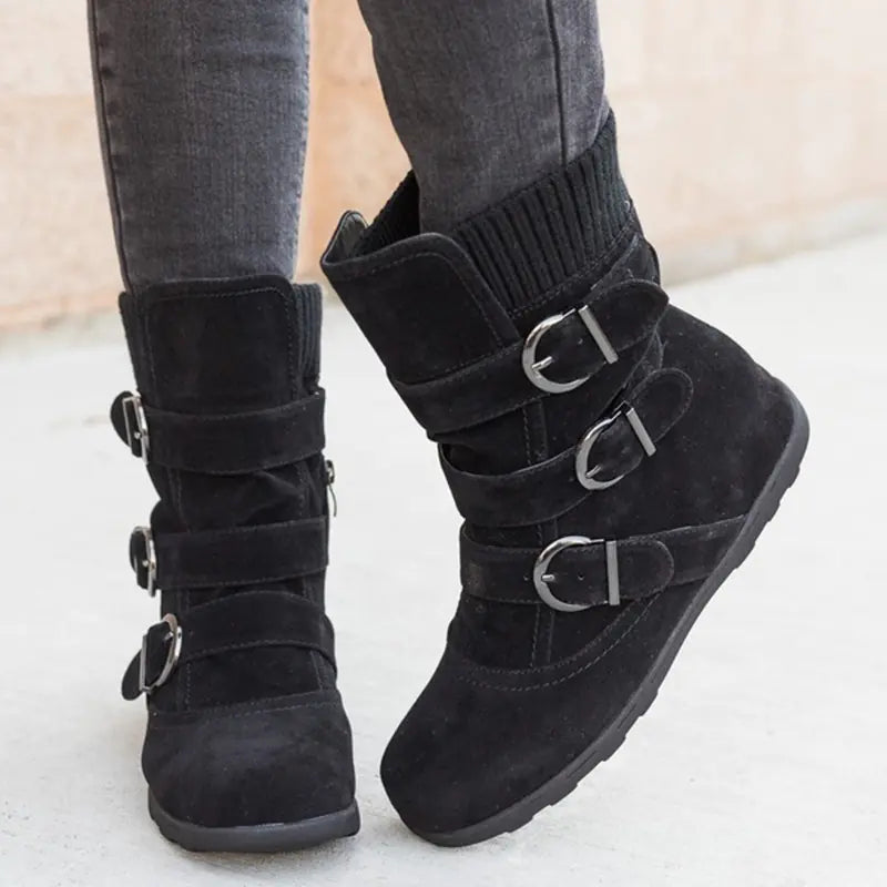 2018 Winter New Cotton Shoes - Plus Size Suede Boots