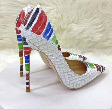 Fashionable Pointed Toe Color Block High Heels