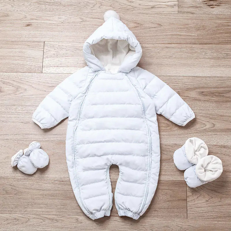 Infant Down Snowsuit with Hood for Cold Weather