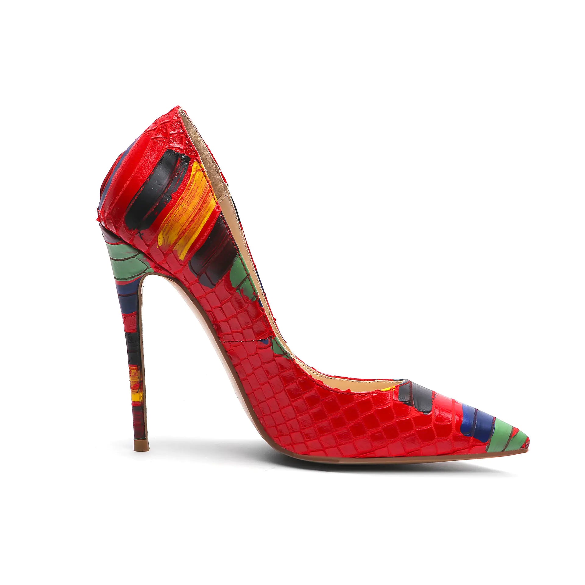 Fashionable Pointed Toe Color Block High Heels