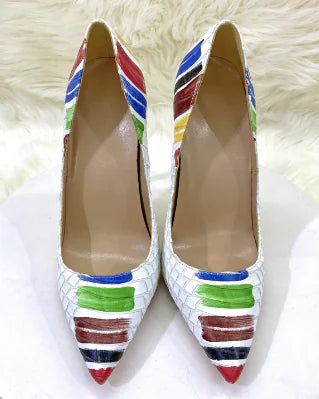 Fashionable Pointed Toe Color Block High Heels