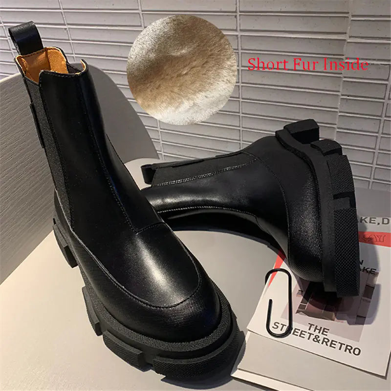 Women's Ankle Boots with Thick Sole