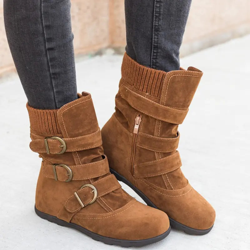 2018 Winter New Cotton Shoes - Plus Size Suede Boots