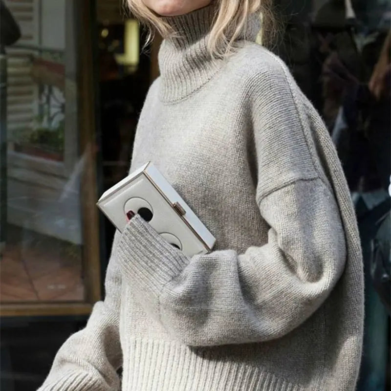 Women's Chunky Knit Cashmere Sweater - Autumn/Winter