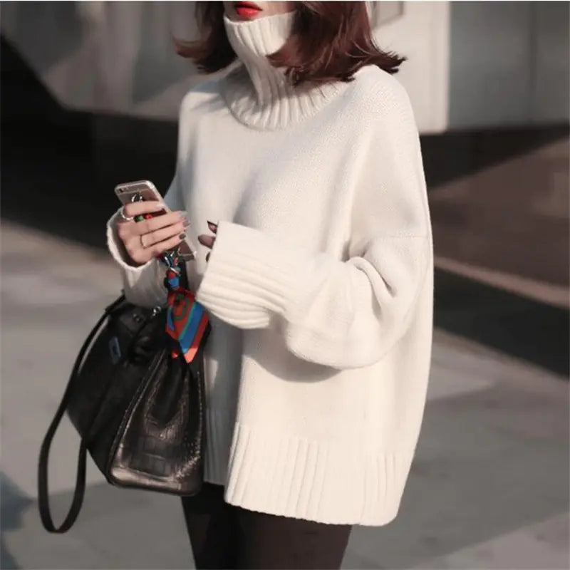 Women's Chunky Knit Cashmere Sweater - Autumn/Winter