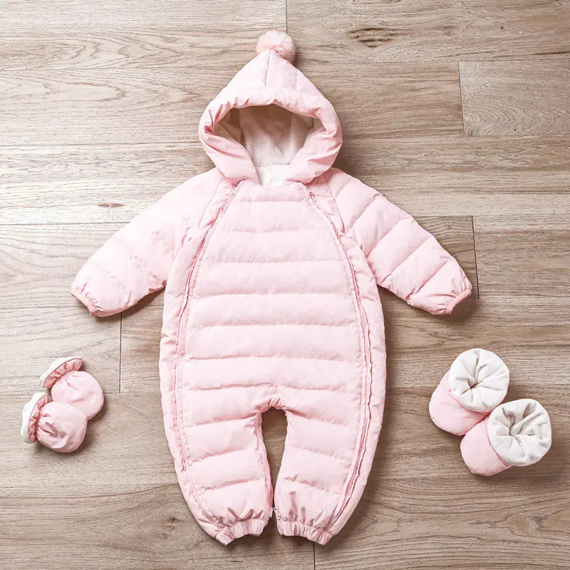 Infant Down Snowsuit with Hood for Cold Weather