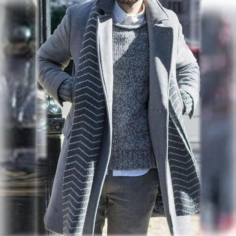 Casual Solid Color Woolen Loose Lapel Coat