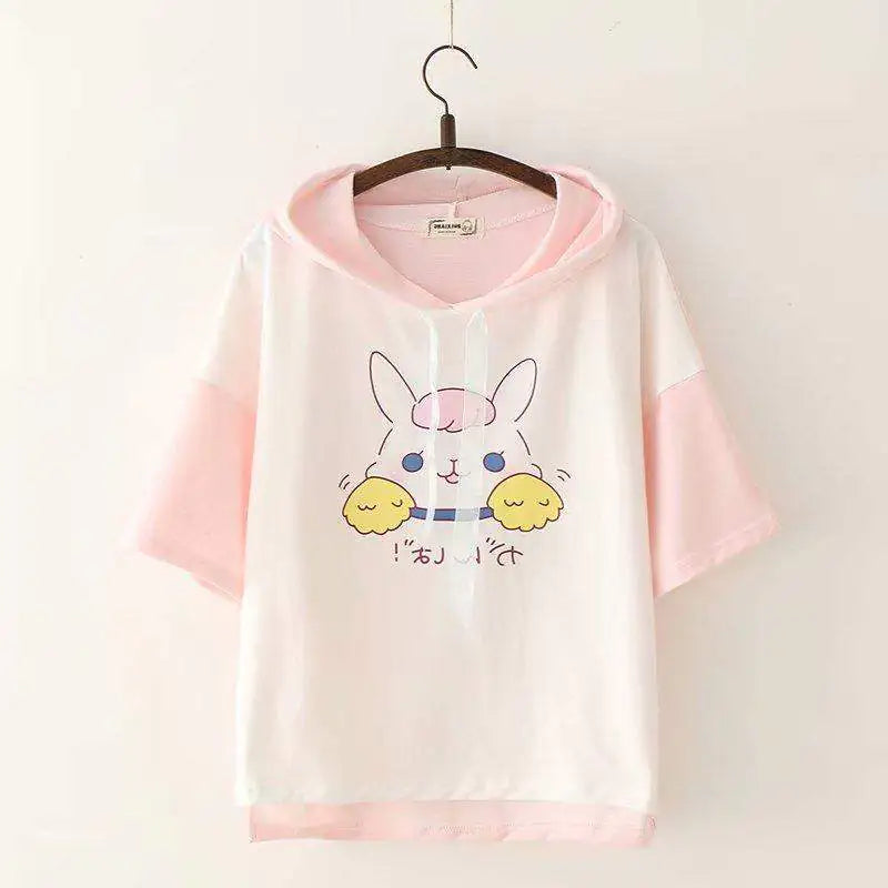 Hooded Mid Sleeve Top