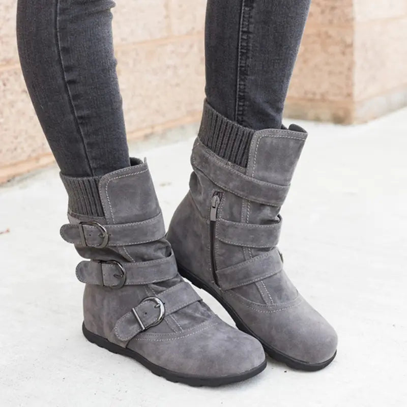 2018 Winter New Cotton Shoes - Plus Size Suede Boots
