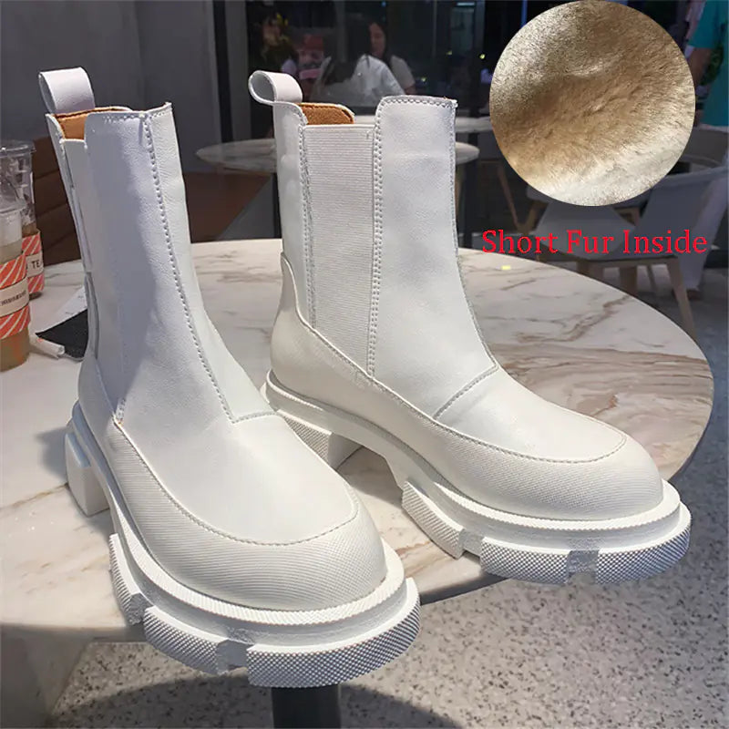 Women's Ankle Boots with Thick Sole