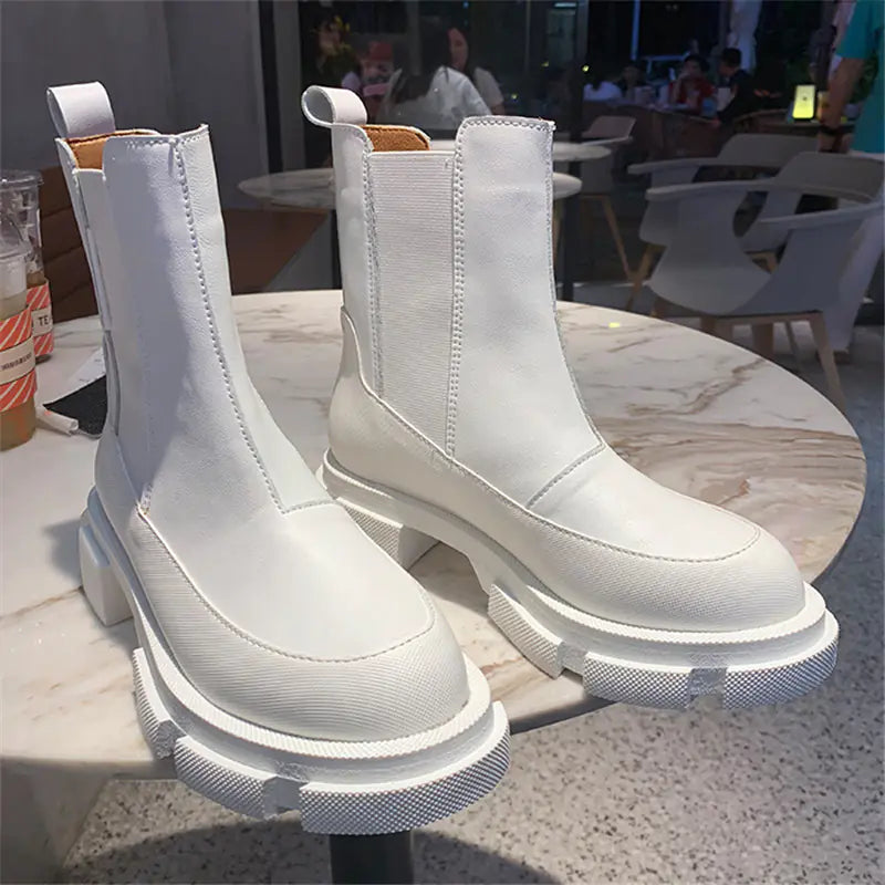 Women's Ankle Boots with Thick Sole