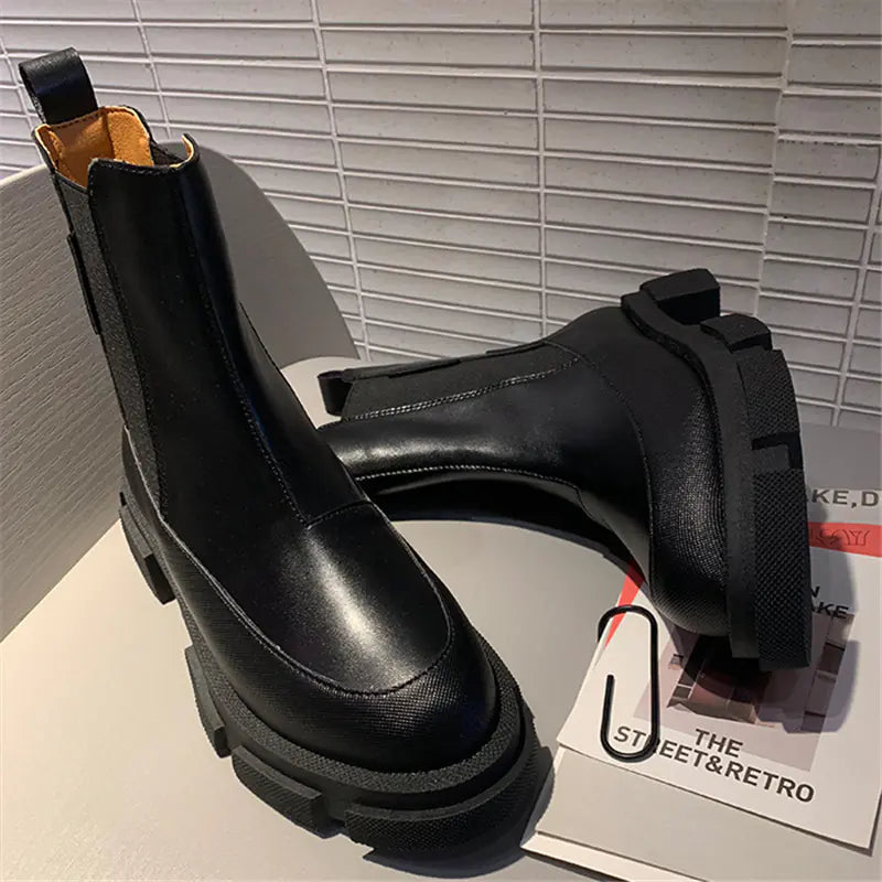 Women's Ankle Boots with Thick Sole