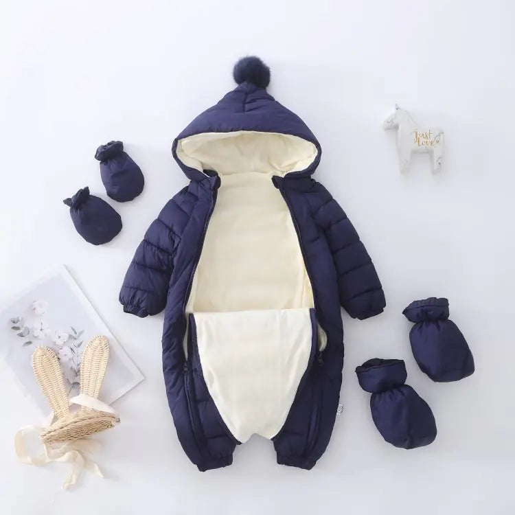 Infant Down Snowsuit with Hood for Cold Weather