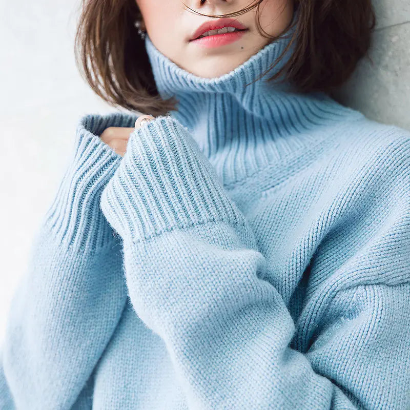 Women's Chunky Knit Cashmere Sweater - Autumn/Winter