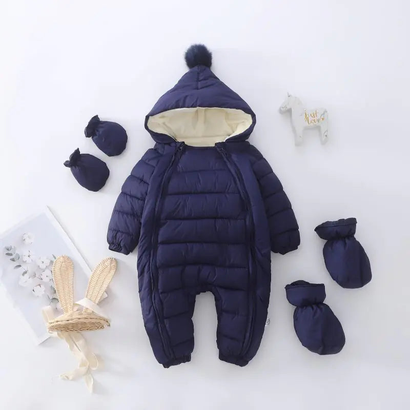 Infant Down Snowsuit with Hood for Cold Weather