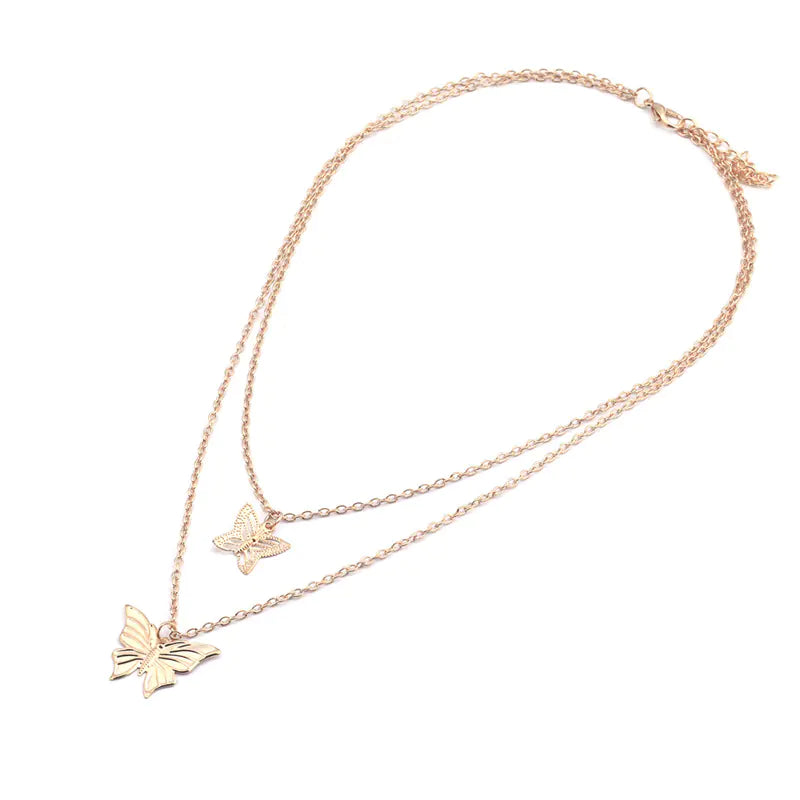 Single Color Elegant Branch Rose Pendant Necklace
