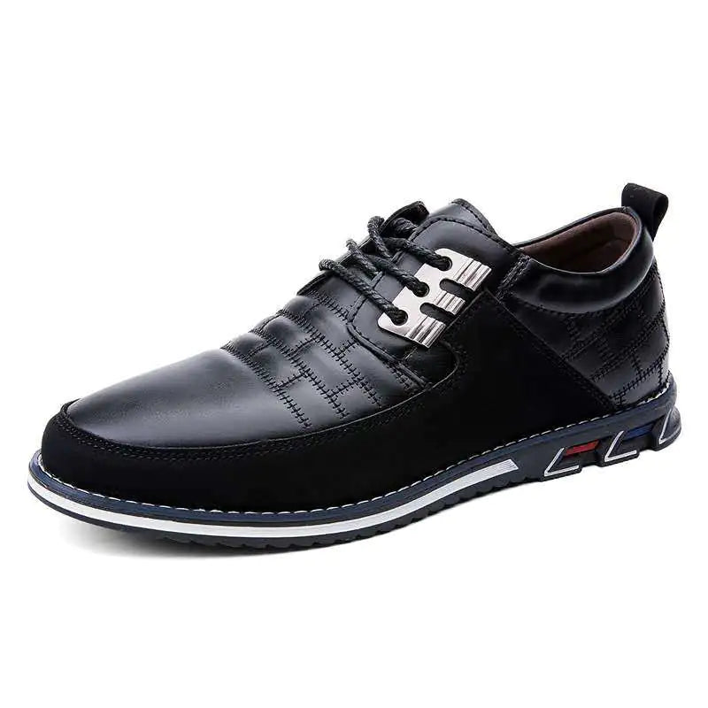 Large Size Men's Casual Leather Shoes - British Trend