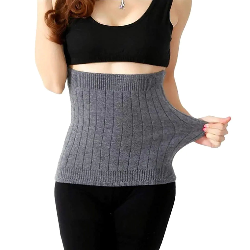 YUPPIE TONE Warm Cashmere Waistband Abdominal Protector Unisex Kidney Stomach Binder Waist Support Protector Belt Gray L