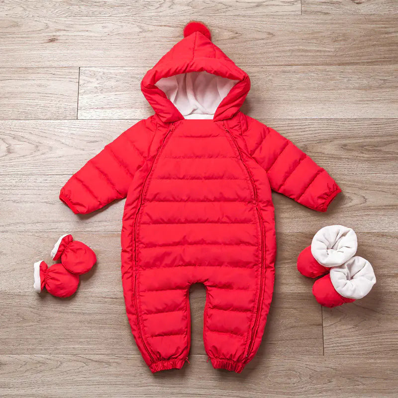 Infant Down Snowsuit with Hood for Cold Weather