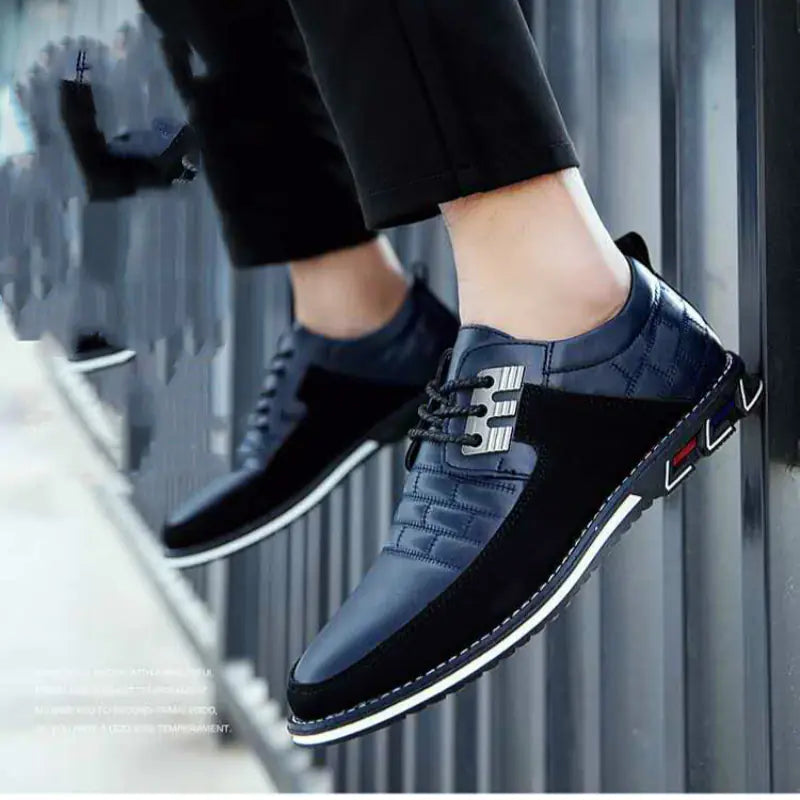 Large Size Men's Casual Leather Shoes - British Trend