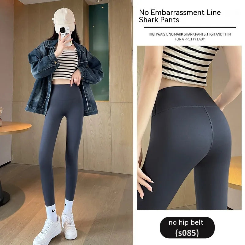 Fleece-lined Thick High Waist Hip Lift Leggings For Women